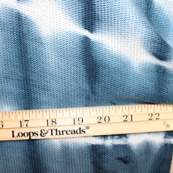 Torrid Blue & White Long Open Knit Cardigan Sweater Women’s Size 0 Tie Dye - Picture 6 of 12